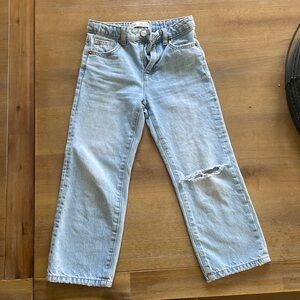 Zara - girls straight leg light blue jeans
